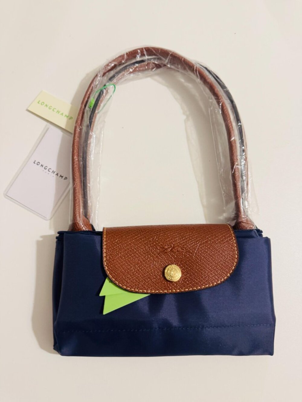 NWT Navy Longchamp Le Pliage Original Medium Handbag Canvas Tablet Shoulder M
